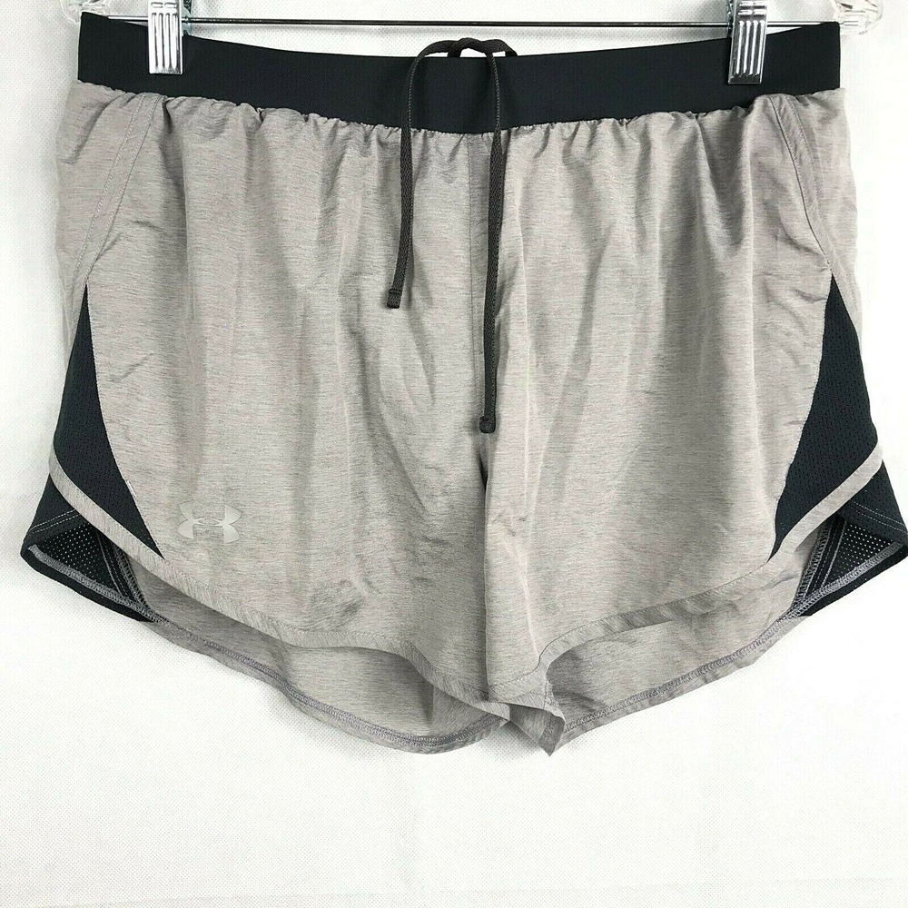 Under Armour‎ Shorts Womens Sz M Gray Black HeatGear Loose Fit Athletic